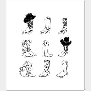 cute western cowgirl boots Posters and Art